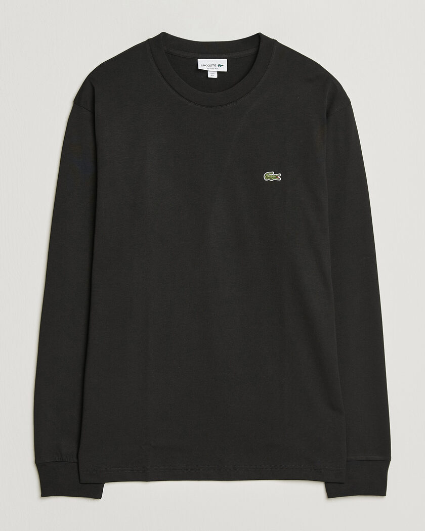 Lacoste Crew Neck Long Sleeve T-Shirt Black – Negro