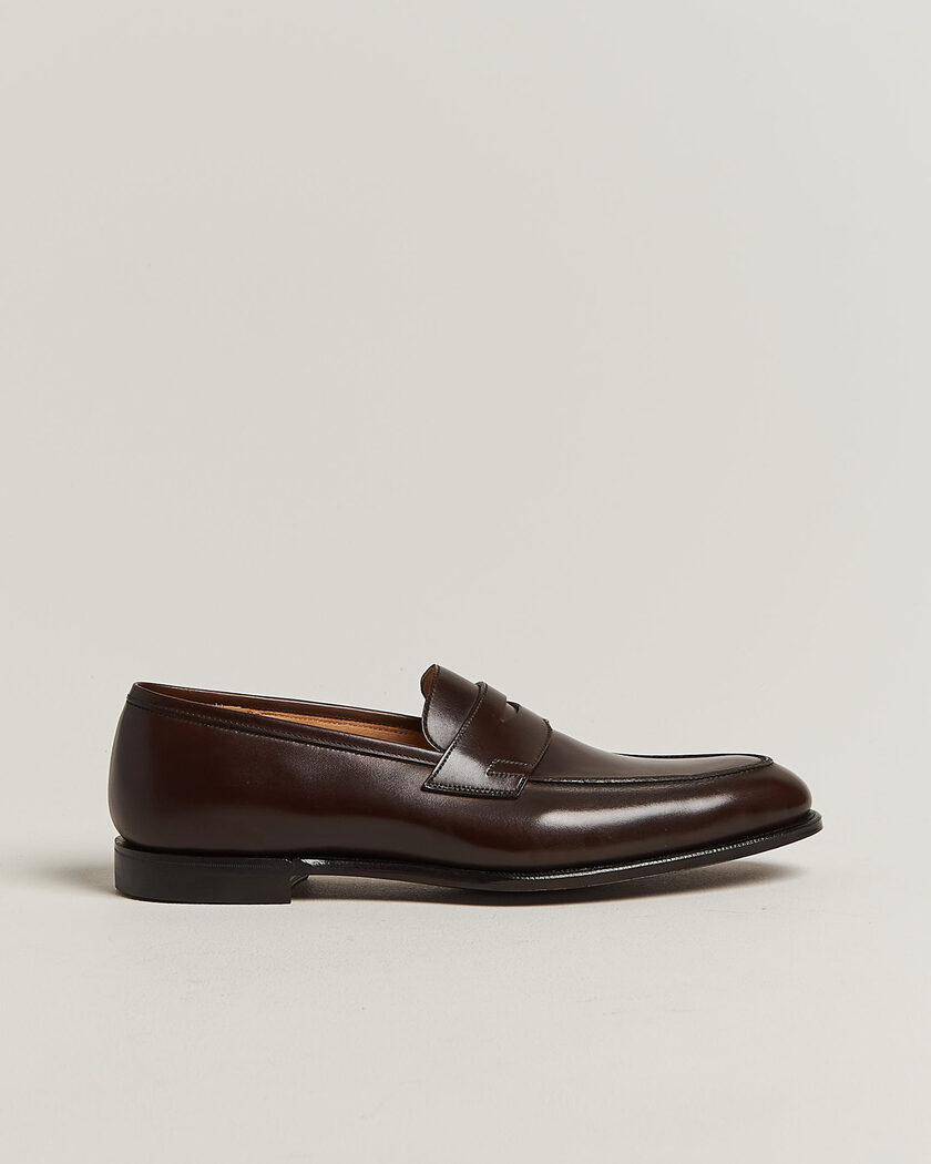 Crockett & Jones Crawford Handgrade Penny Loafer Dk Brown Antique Calf – Marrón