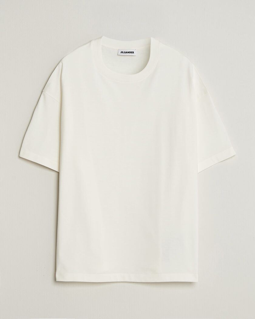 Jil Sander Short Sleeve Side Logo T-Shirt Off White – Blanco