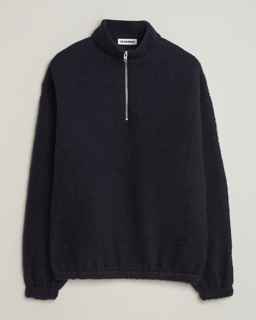 Jil Sander Half Zip Fleece Sweater Navy – Azul