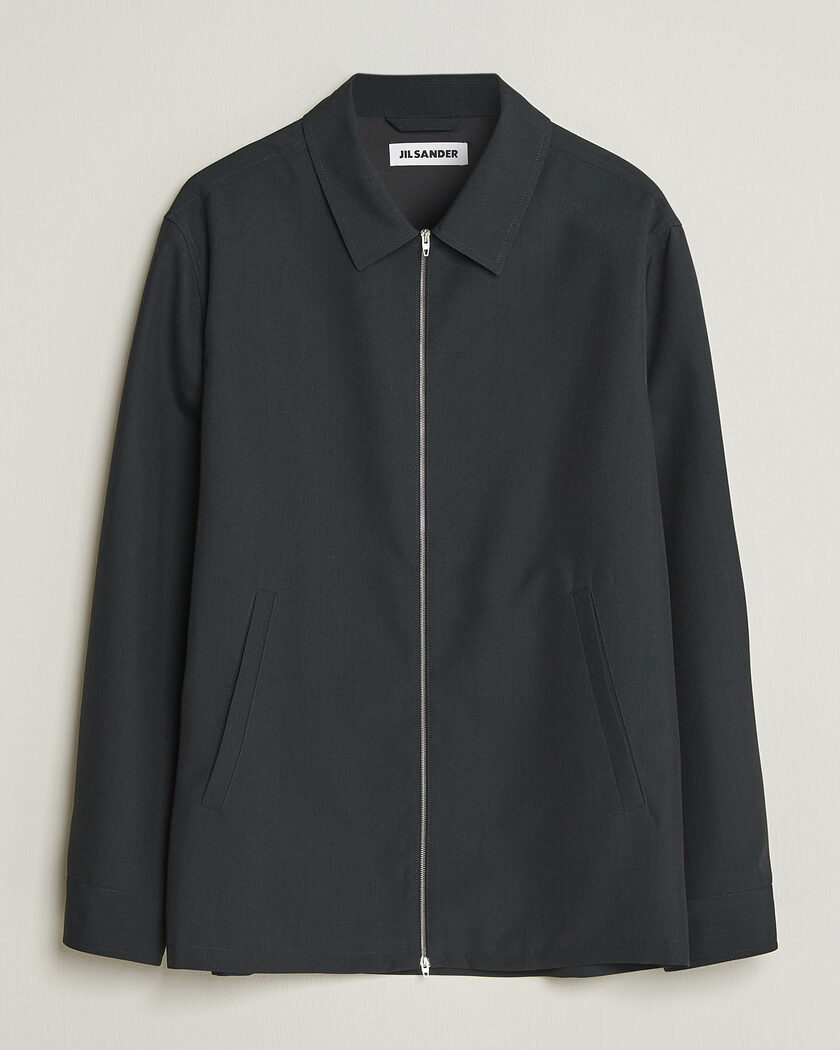 Jil Sander Zip Shirt Jacket Charcoal – Gris