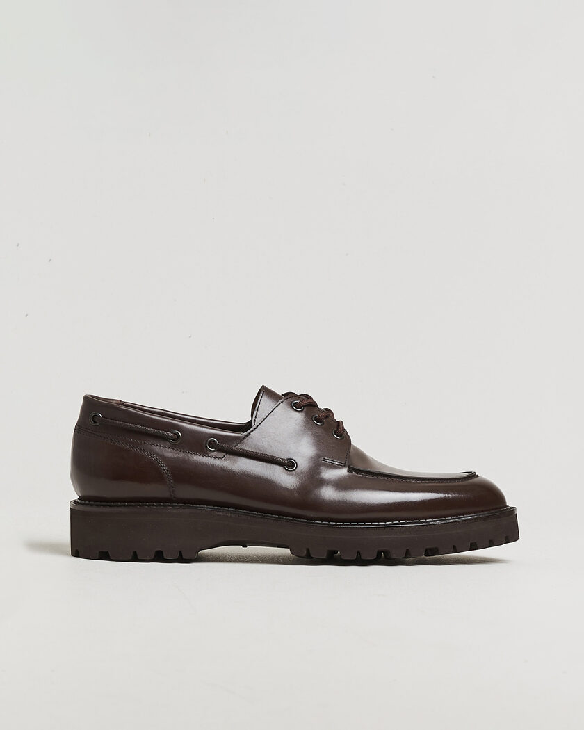 John Lobb Tide Moc Toe Derby Dark Brown Calf – Marrón