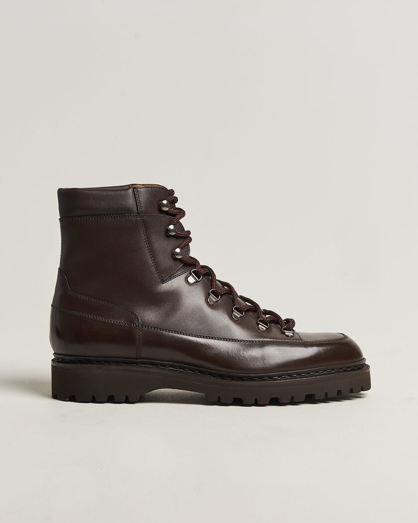 John Lobb Sommet Lace Up Boots Dark Brown Calf – Marrón