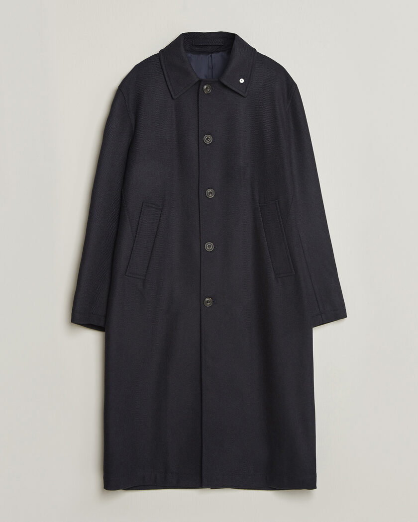 L.B.M. 1911 Wool/Cashmere Raglan Coat Navy – Azul