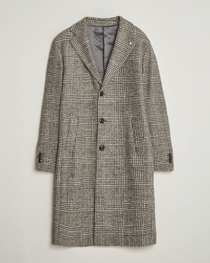 L.B.M. 1911 Checked Wool Coat Grey – Gris