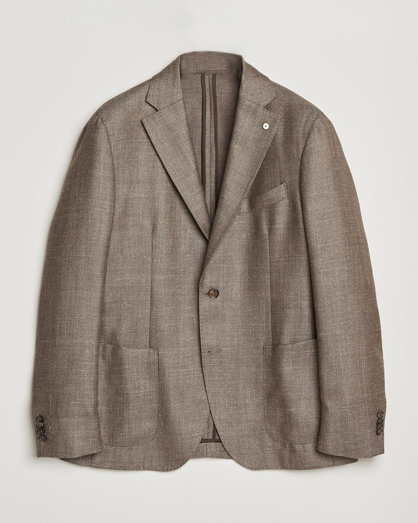 L.B.M. 1911 Jack Wool/Silk Hopsack Blazer Brown – Marrón