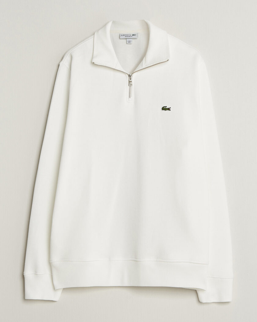 Lacoste Rib Interlock Half Zip Flour – Blanco