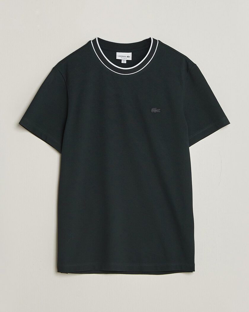 Lacoste Contrast Rib Piqué T-Shirt Dark Varech – Verde