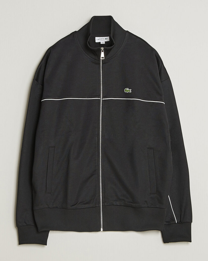 Lacoste Piqué Track Jacket Black – Negro