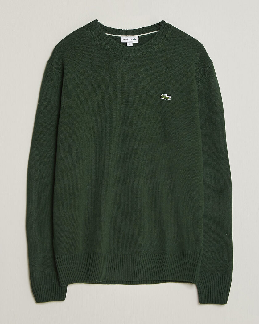 Lacoste Carded Wool Crew Neck Sinople – Verde