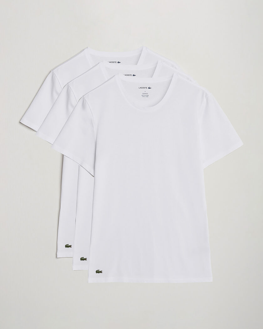  Lacoste 3-Pack Crew Neck T-Shirt White – Blanco