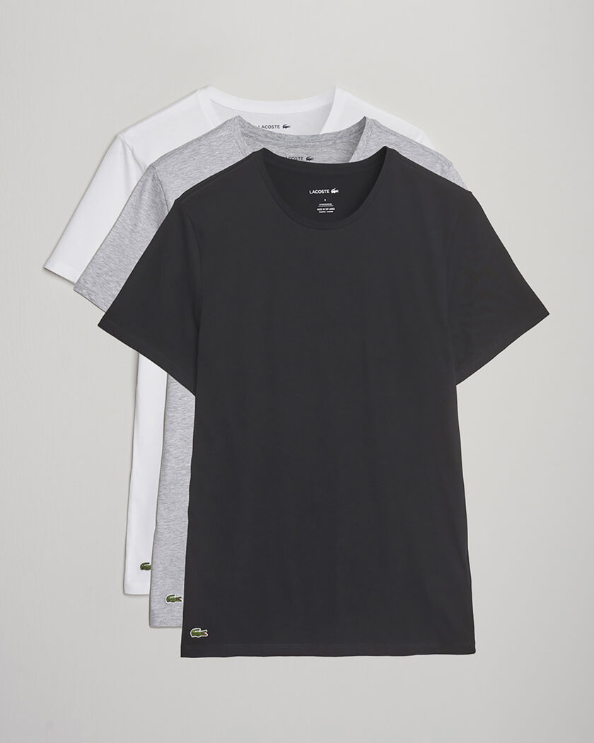  Lacoste 3-Pack Crew Neck T-Shirt White/Grey/Black – Multicolor