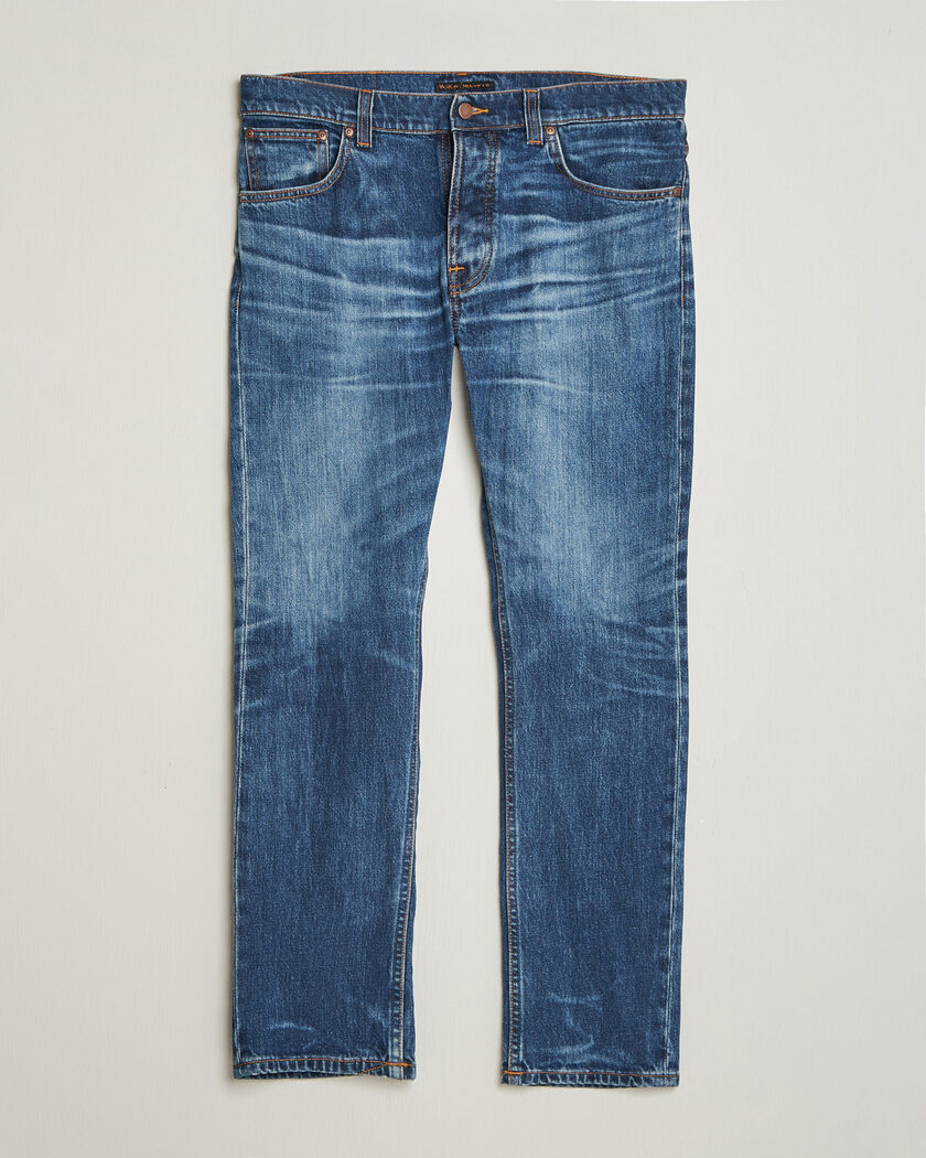 Nudie Jeans Grim Tim Jeans Life Tracks – Azul