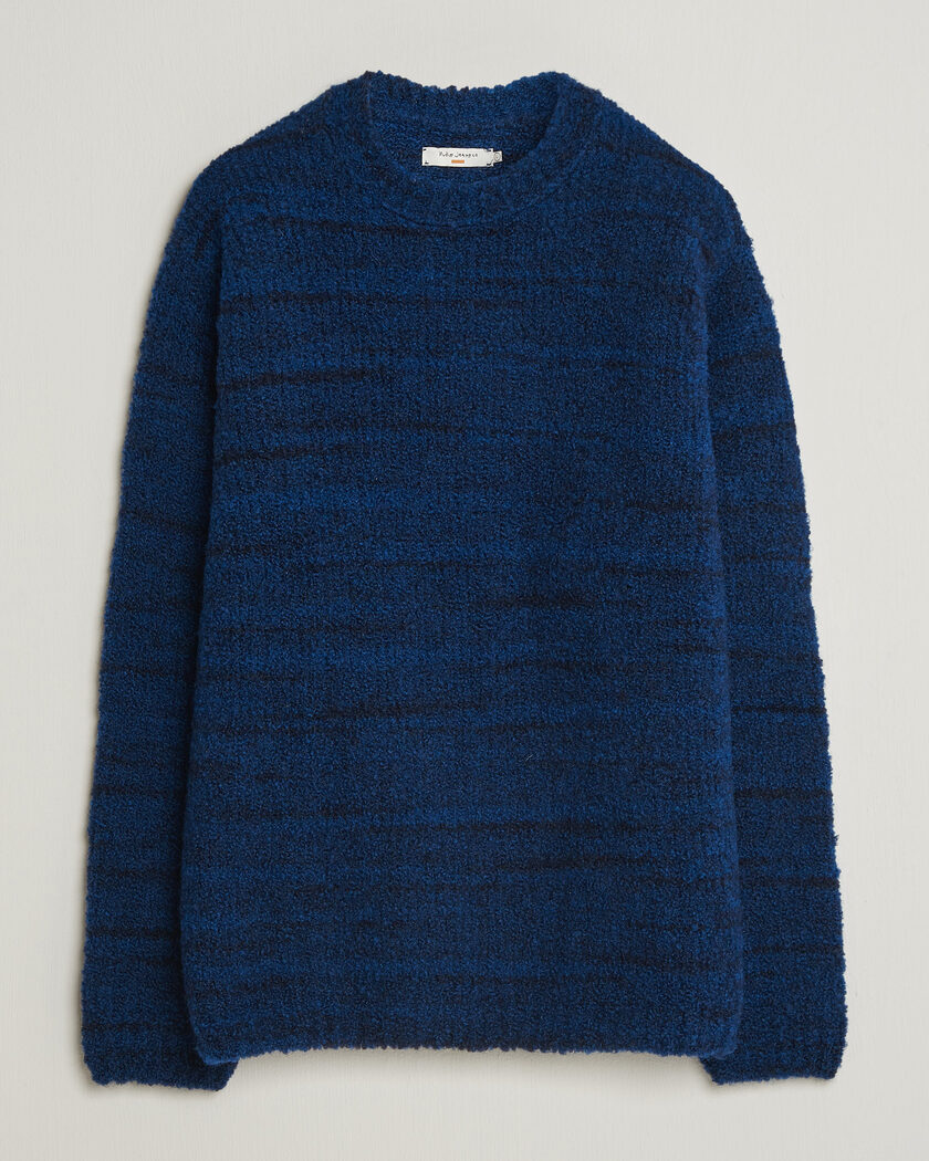 Nudie Jeans Gurra Bouclé Knitted Sweater Blue Multi – Azul