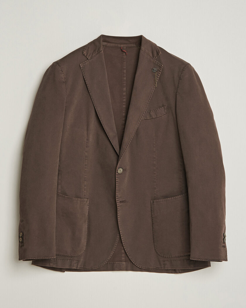 Santaniello Washed Cotton Patch Pocket Blazer Brown – Marrón