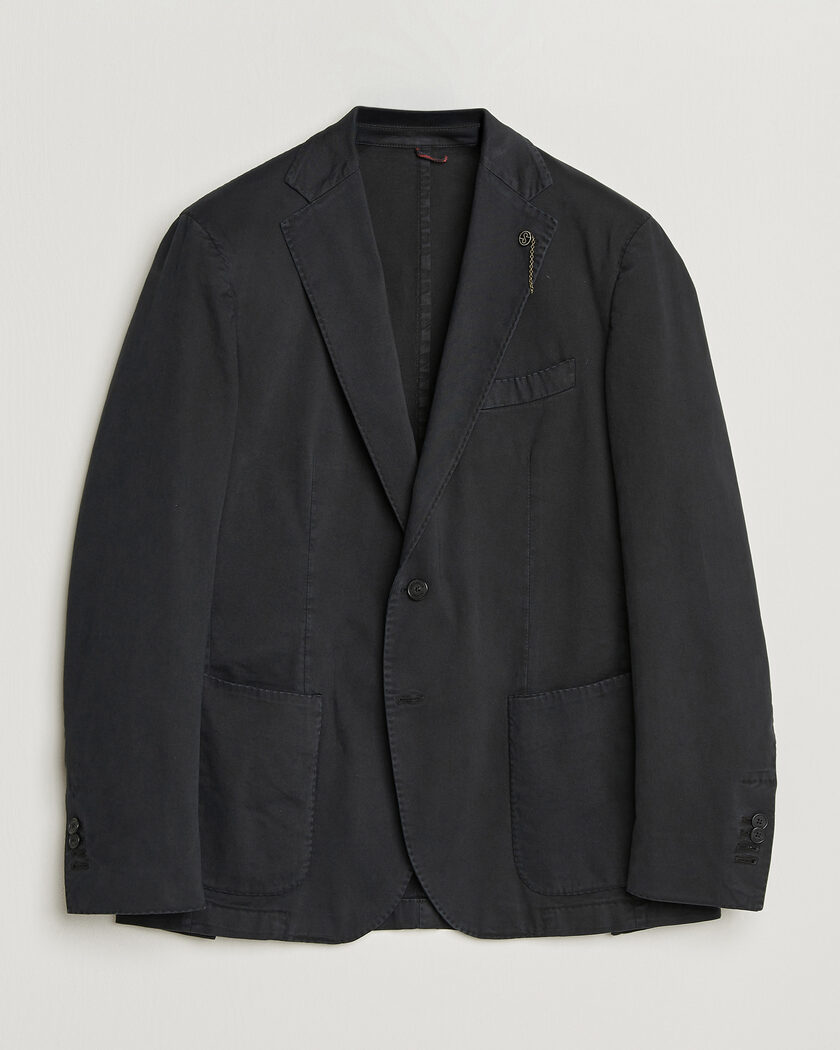 Santaniello Washed Cotton Patch Pocket Blazer Black – Negro