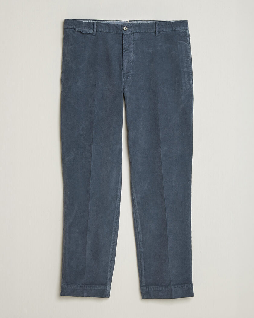 Santaniello Corduroy Trousers Iron Blue – Azul