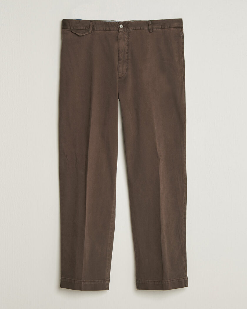 Santaniello Washed Cotton Trousers Brown – Marrón