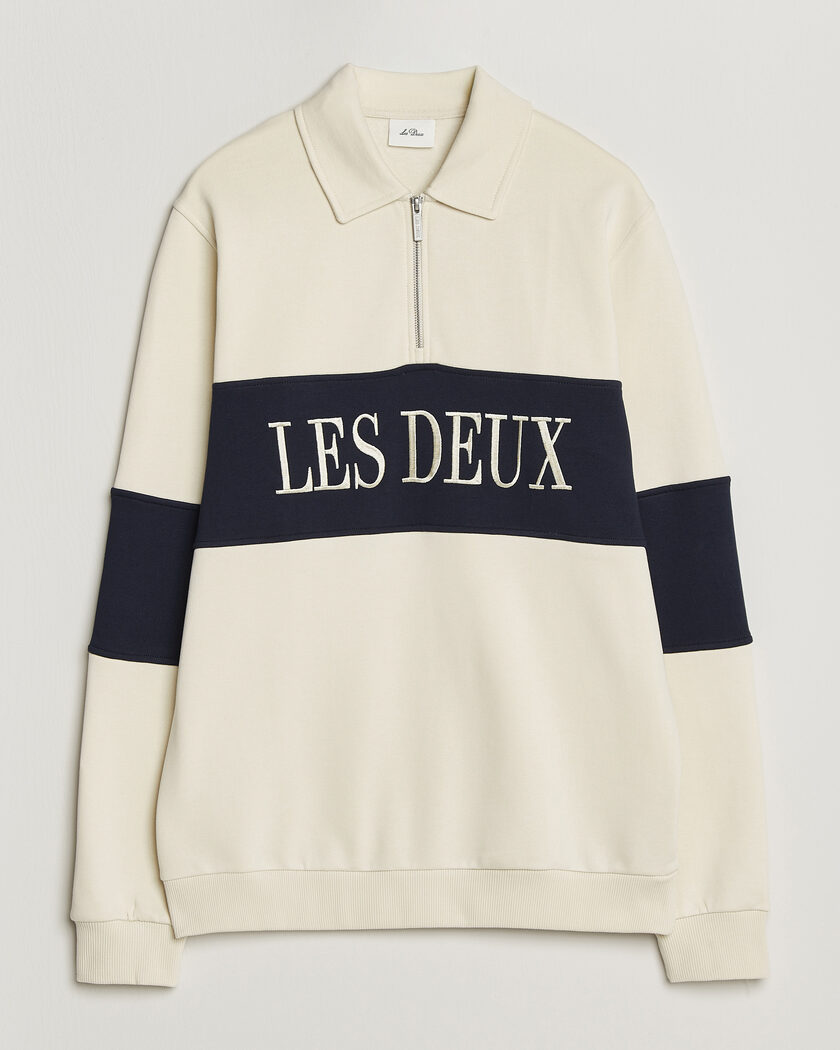 LES DEUX Zipper Rugby Sweatshirt Ivory – Blanco