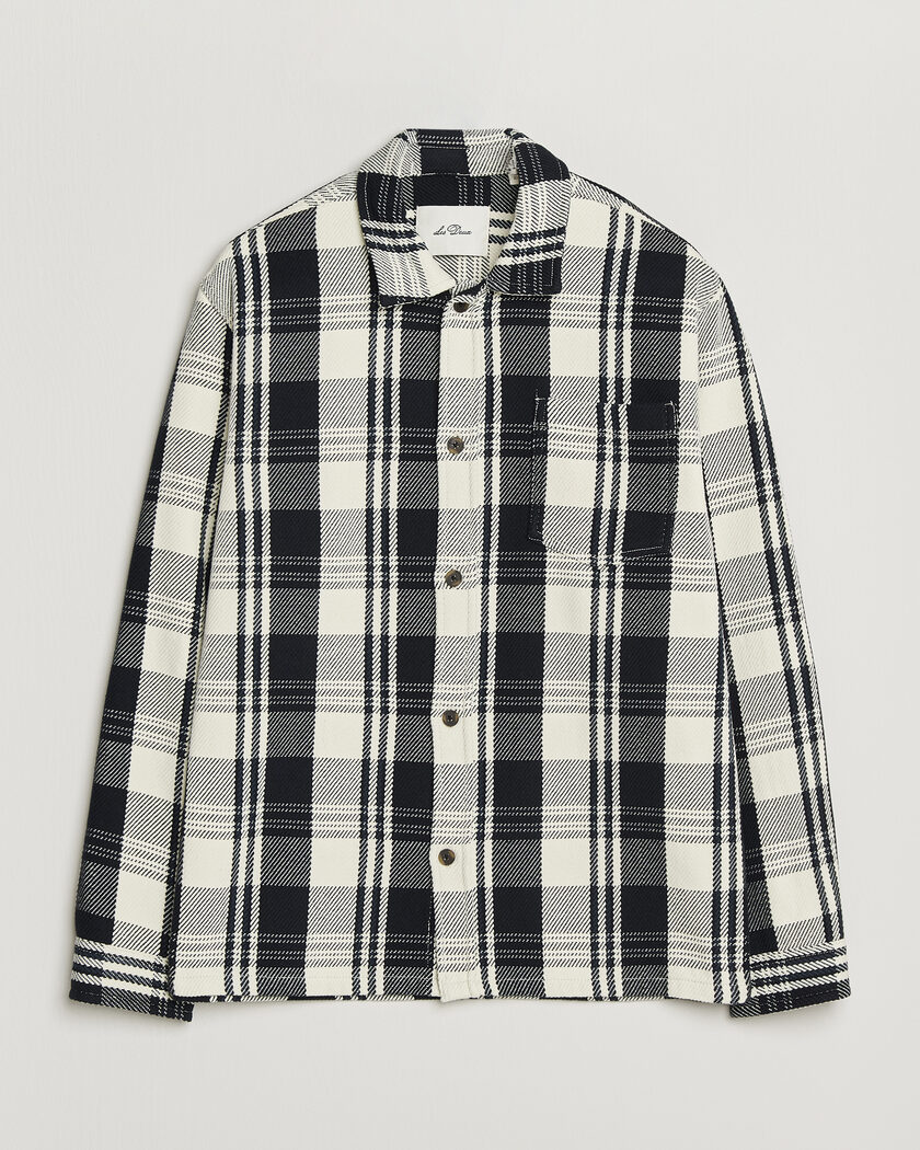 LES DEUX Structured Check Overshirt Dark Navy – Azul