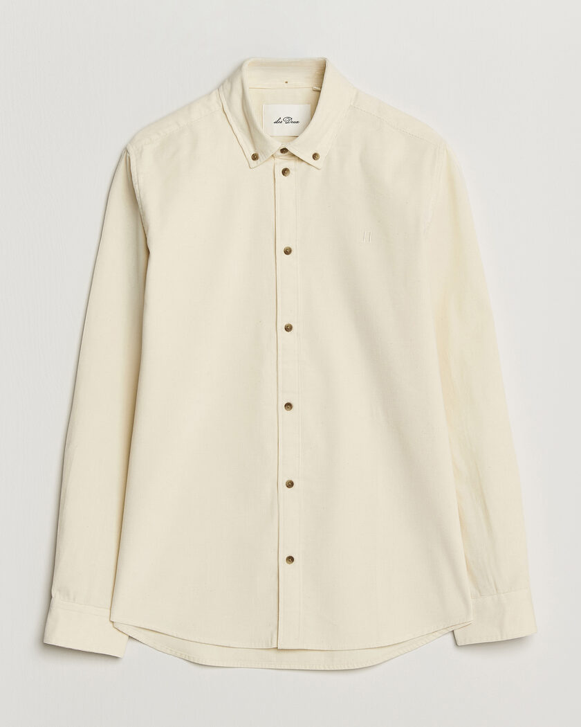 LES DEUX Pinwale Corduroy Shirt Ivory – Blanco