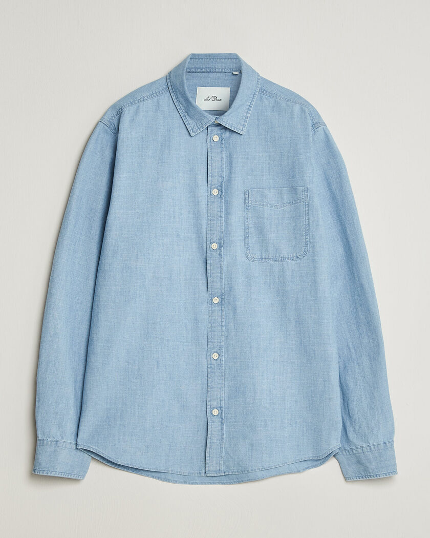 LES DEUX Chambray Shirt Light Blue Wash – Azul