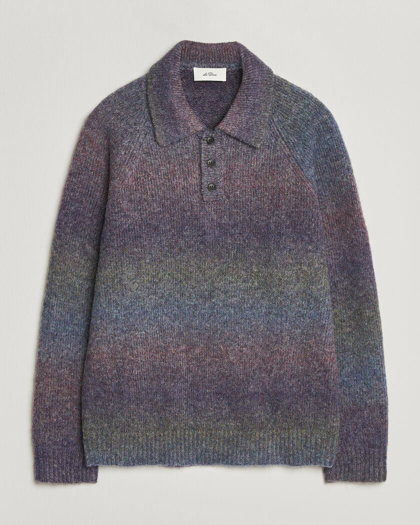 LES DEUX Gradient Knitted Polo Spiced Plum – Multicolor