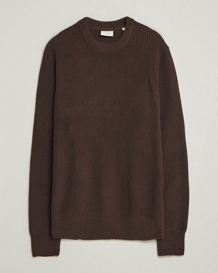 LES DEUX Rib Crewneck Knit Molé Brown – Marrón