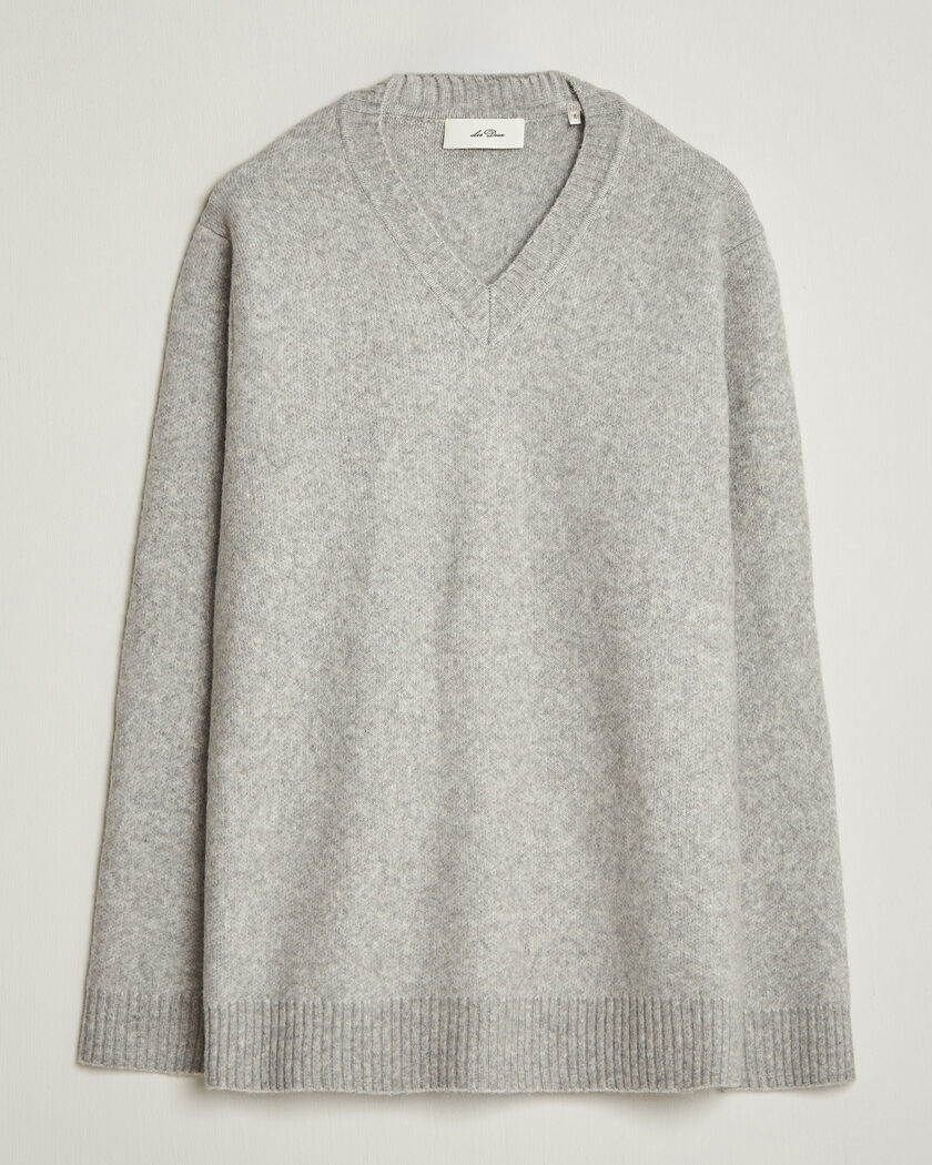 LES DEUX Melange V-Neck Knit Grey Melange – Gris