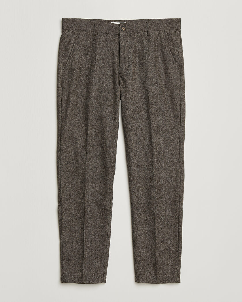 LES DEUX Wool Melange Reg Suit Pants Caribou – Marrón