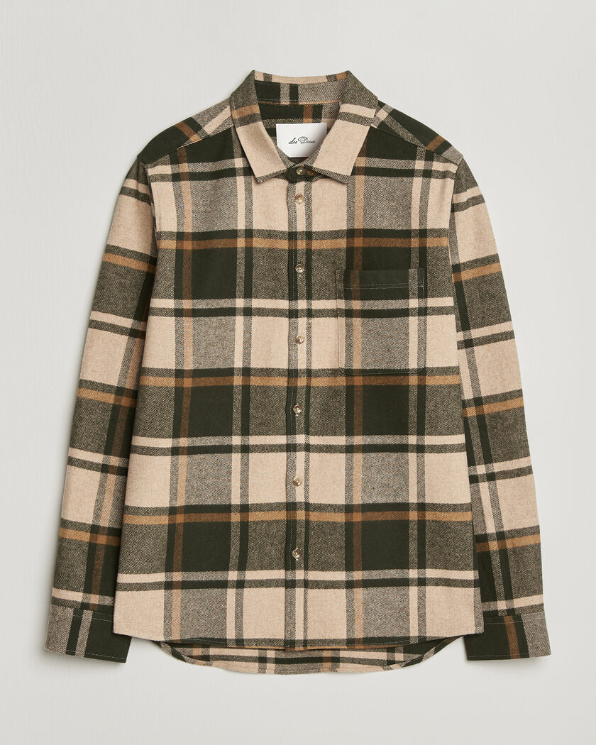 LES DEUX Check Flannel Shirt Rosin Green – Multicolor