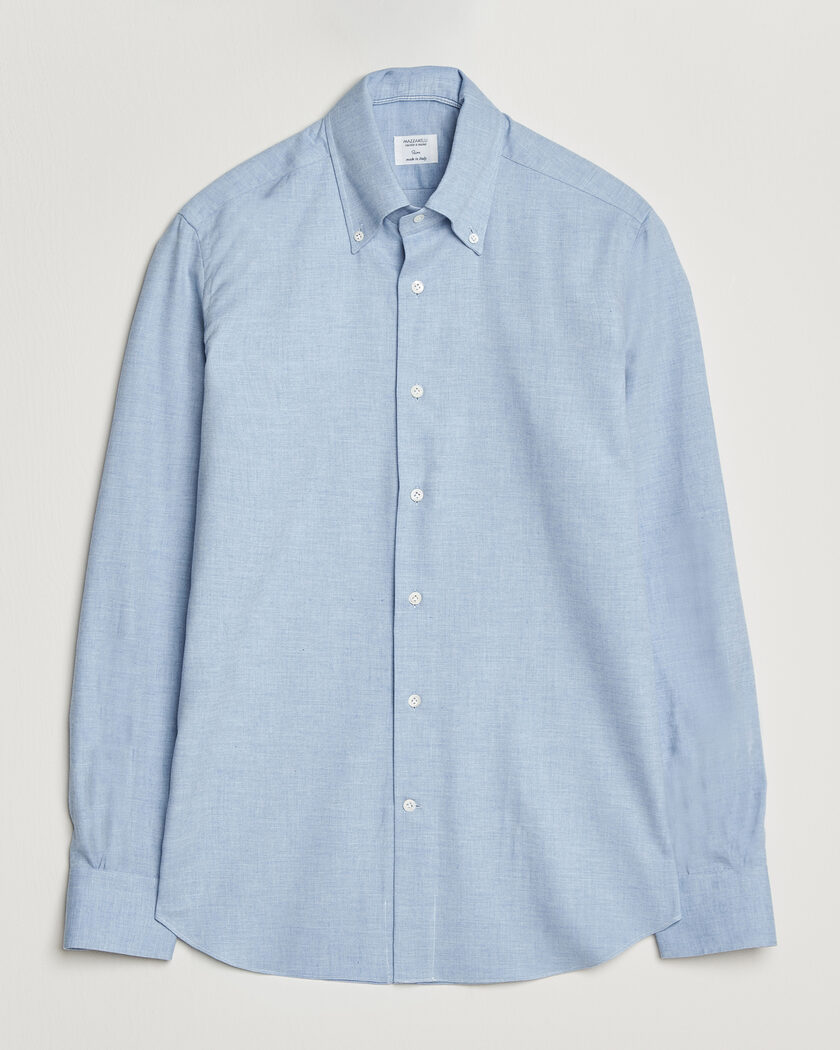 Mazzarelli Soft Flannel Button Down Shirt Light Blue – Azul