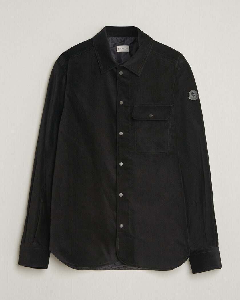Moncler Corduroy Overshirt Black – Negro