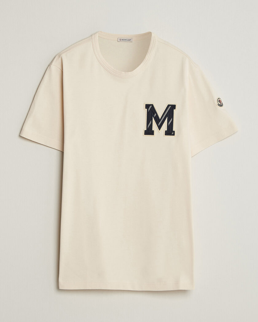 Moncler Varsity Logo T-Shirt Off White – Blanco
