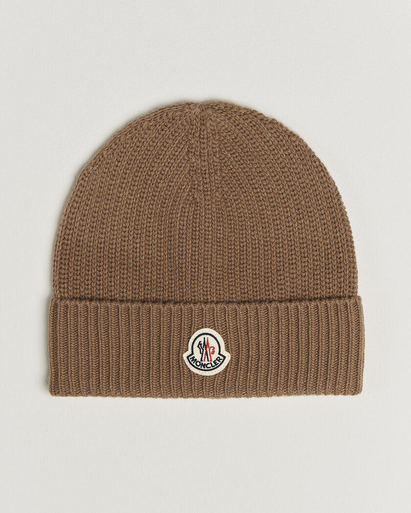 Moncler Rib Wool Beanie Brown – Marrón