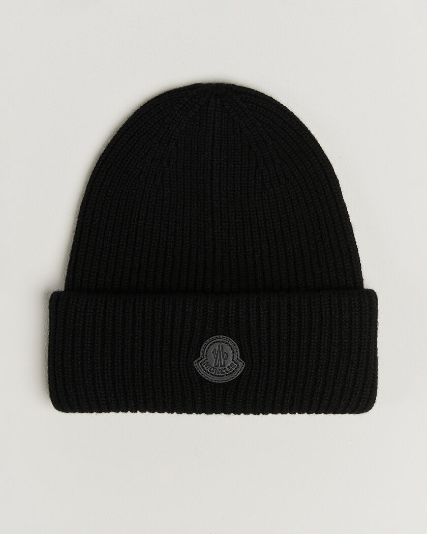 Moncler Rib Cashmere Beanie Black – Negro