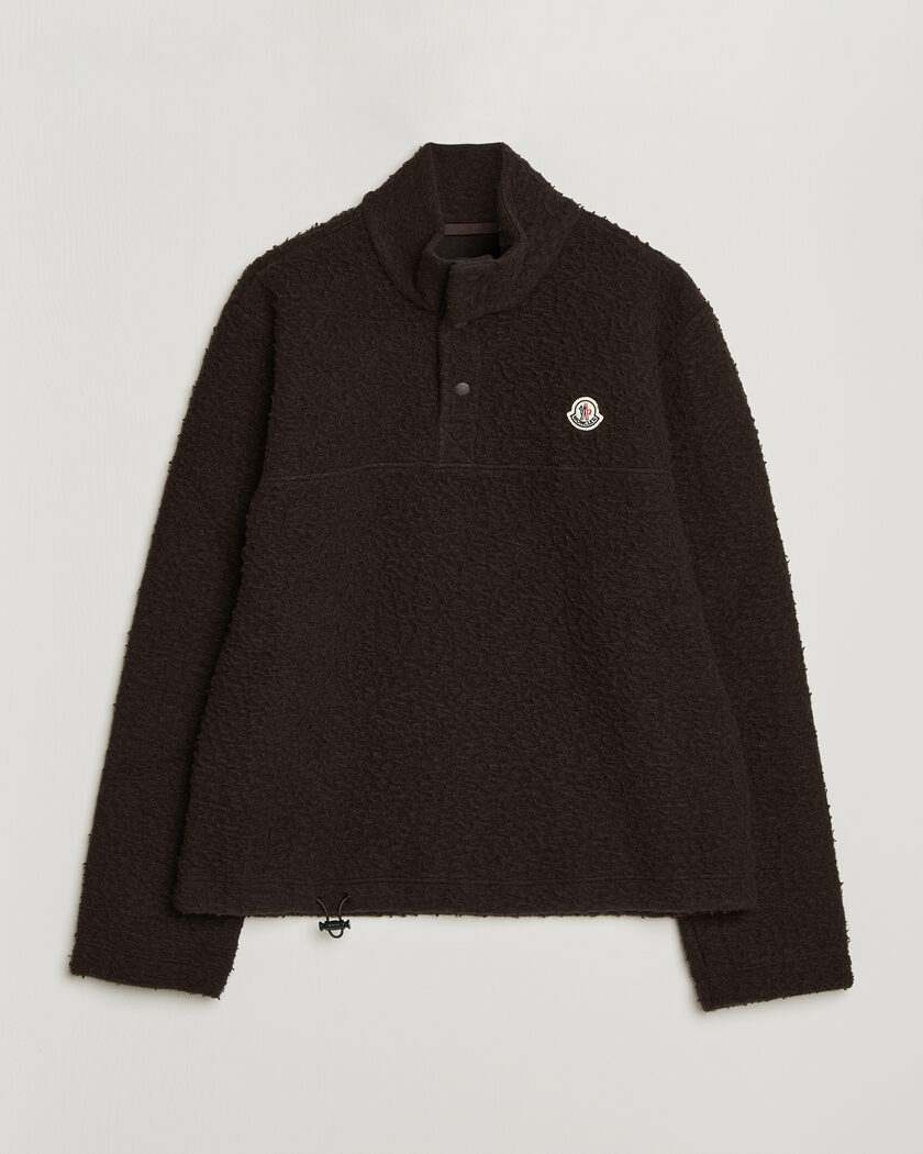 Moncler Half Zip Fleece Sweater Dark Brown – Marrón
