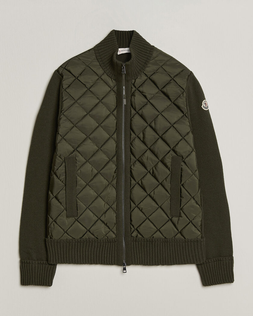 Moncler Quilted Hybrid Jacket Dark Green – Verde