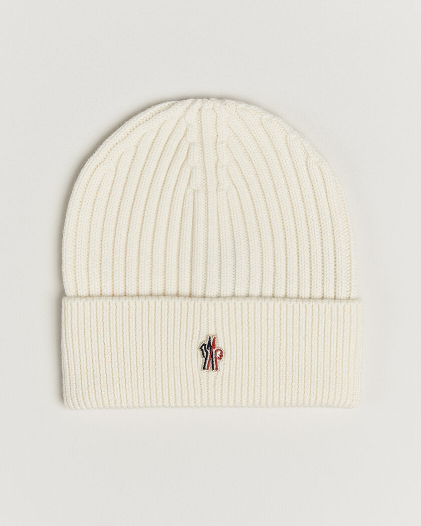 Moncler Grenoble Rib Wool Beanie Off White – Blanco
