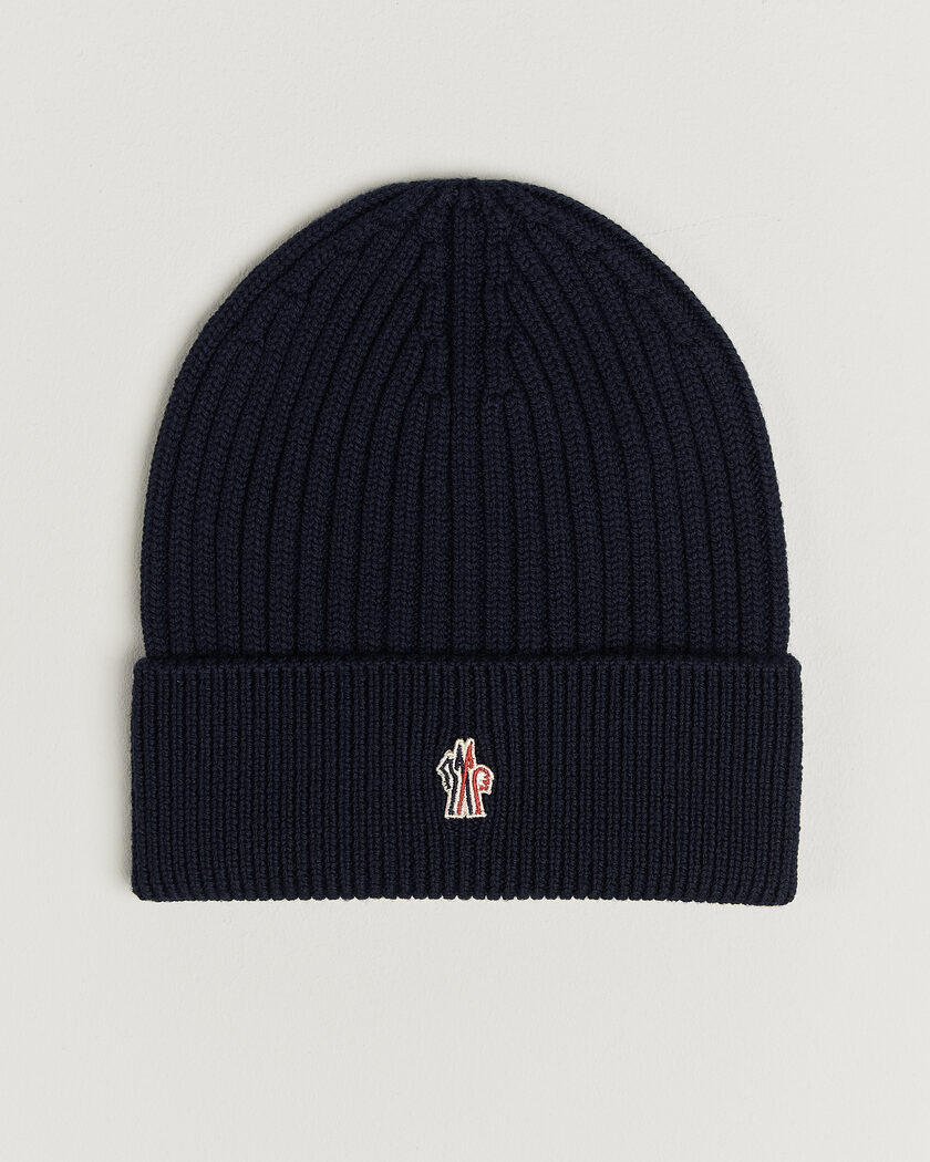 Moncler Grenoble Rib Wool Beanie Navy – Azul