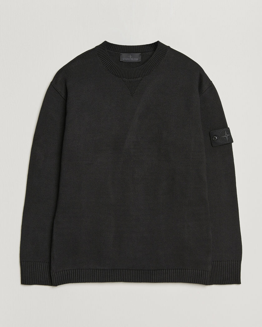 Stone Island Ghost Plush Stitch Winter Cotton Sweat Black – Negro