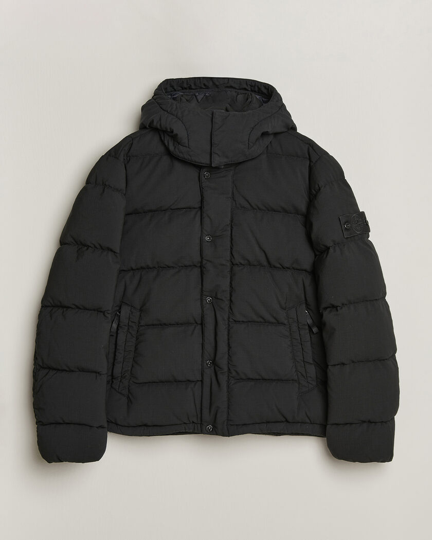 Stone Island Ghost Wool Ripstop Down Jacket Black – Negro