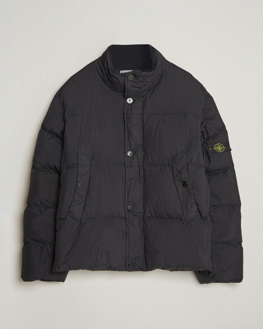 Stone Island Crinkle Reps Padded Down Jacket Black – Negro
