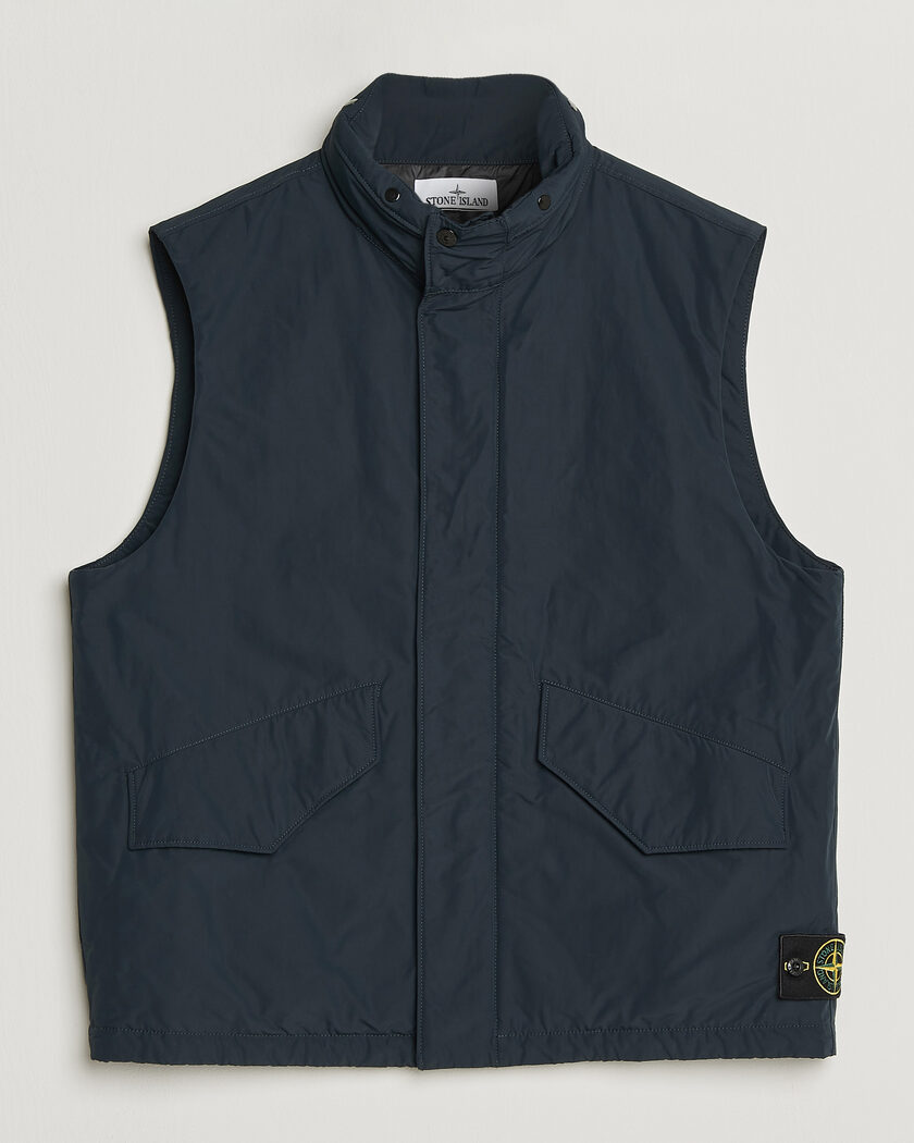 Stone Island Micro Twill Padded Vest Navy Blue – Azul