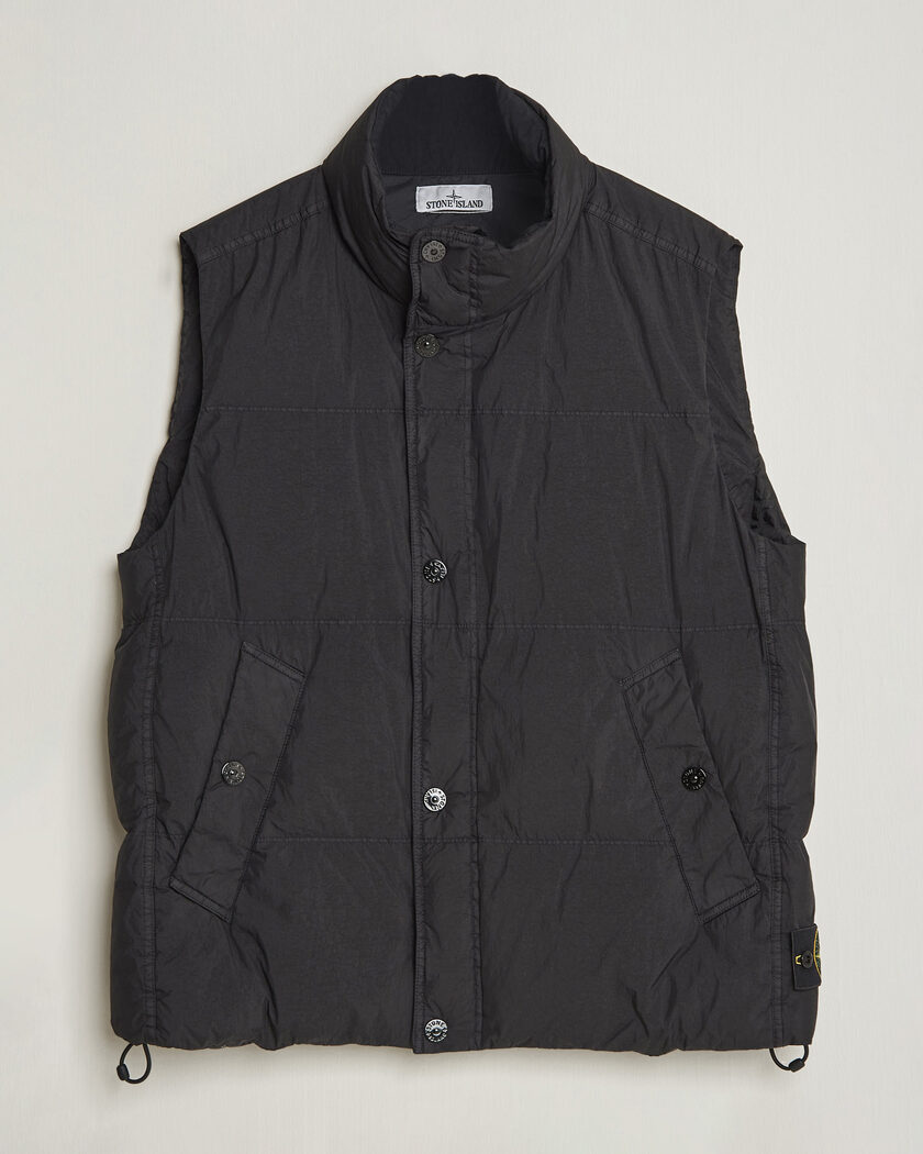 Stone Island Crinkle Reps Down Vest Black – Negro