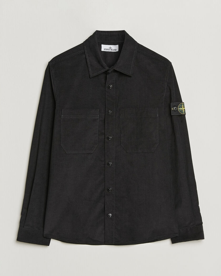 Stone Island Micro Cord Overshirt Black – Negro