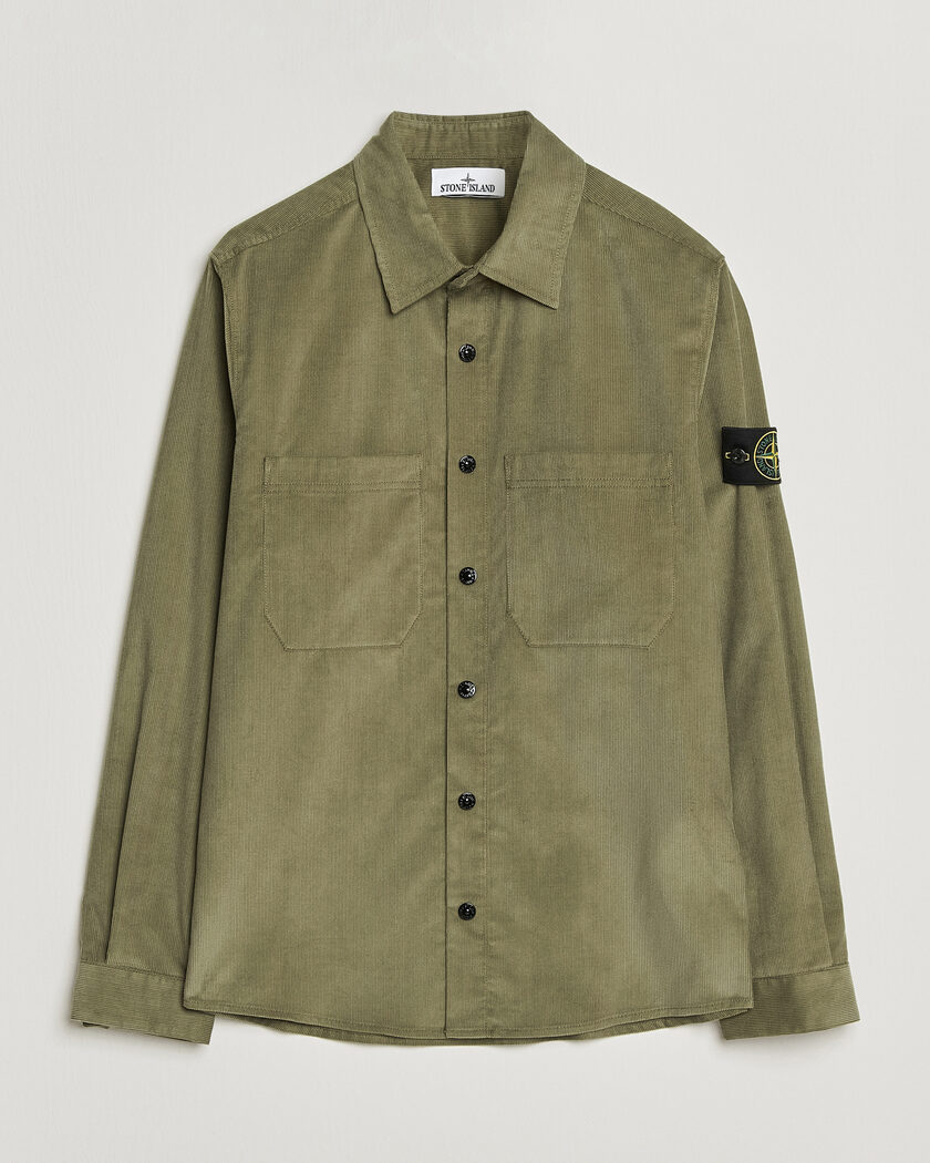 Stone Island Micro Cord Overshirt Miltary Green – Verde