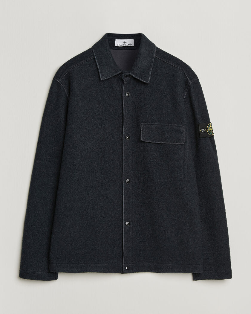 Stone Island Micro Bouclé Overshirt Navy Blue – Azul