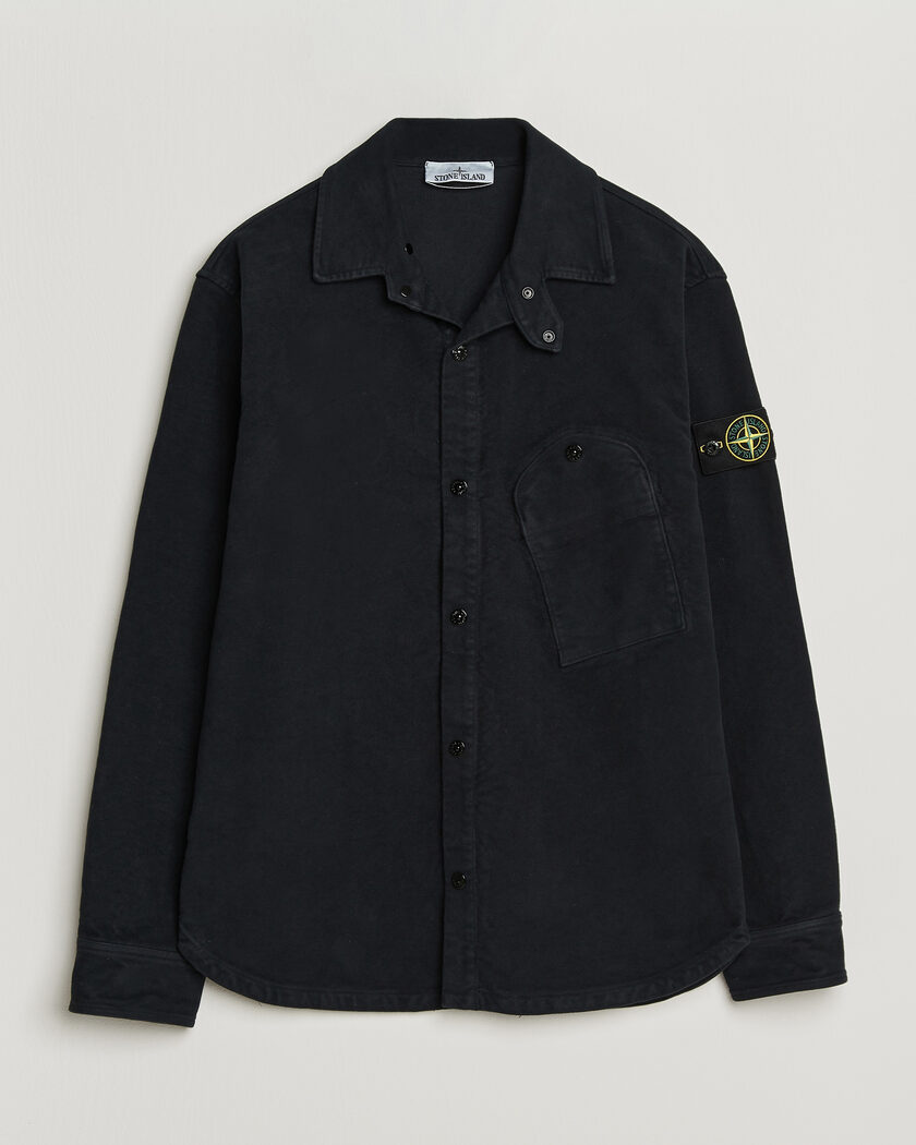 Stone Island Cotton Moleskin Overshirt Navy Blue – Azul