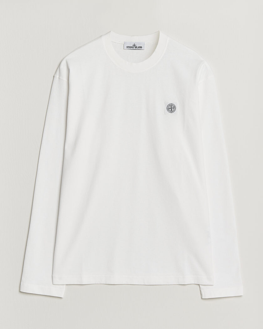 Stone Island Organic Cotton Jersey Long Sleeve T-Shirt White – Blanco